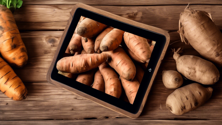 Here is a DALL-E prompt for an image relating to the article title Order Fresh Jimikand (Yam) Online: Nutritious and Delicious Yam:nnA still life photograph of a wicker basket filled with whole, unpee